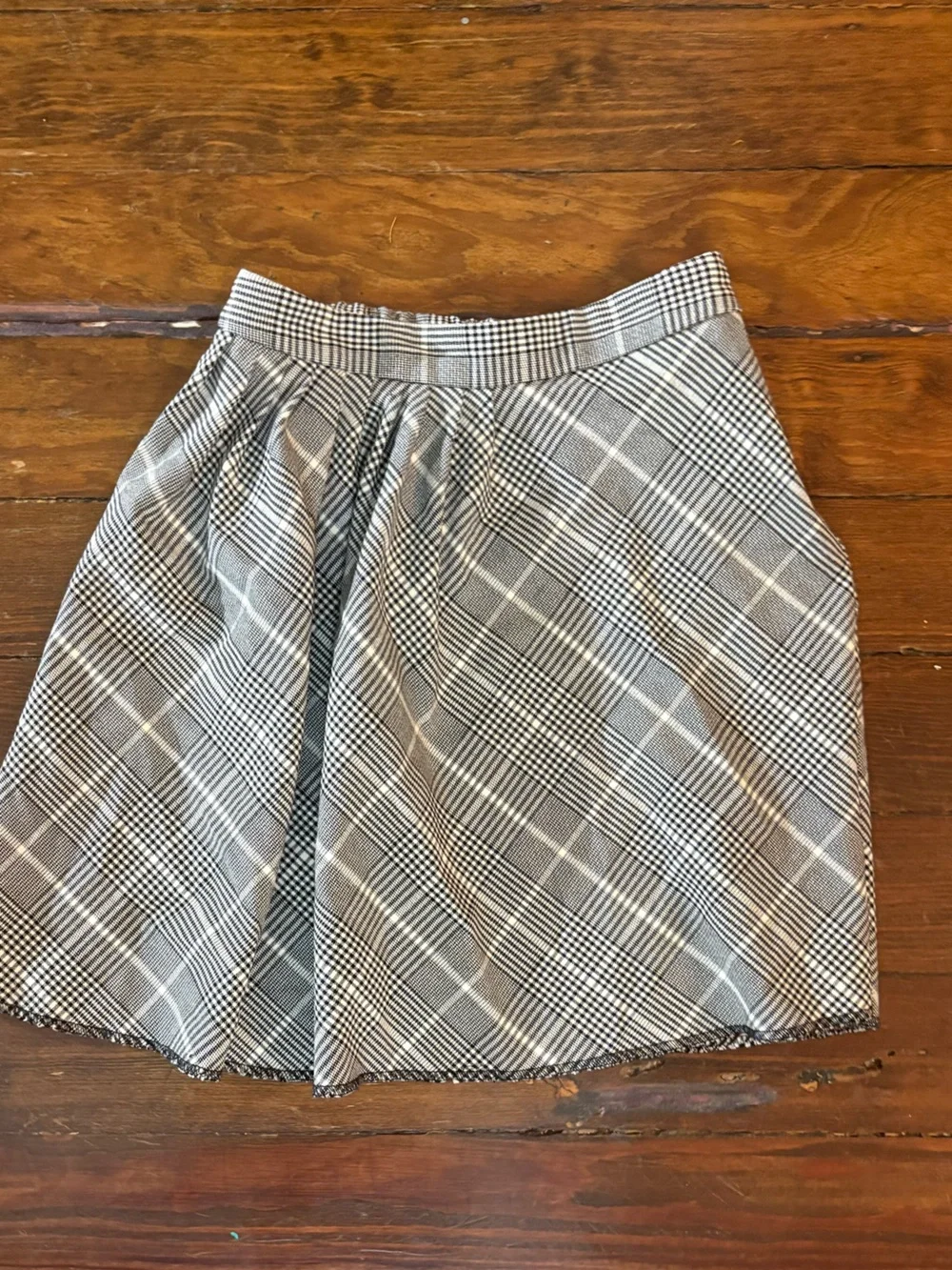 Zara gray white plaid mini schoolgirl skirt size 10 girls